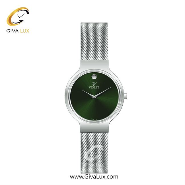 ساعت مچی اورجینال زنانه ویولت VIOLET نقره ای | نقره ای| سبز یشمی تیره| کد رفرنس 0569